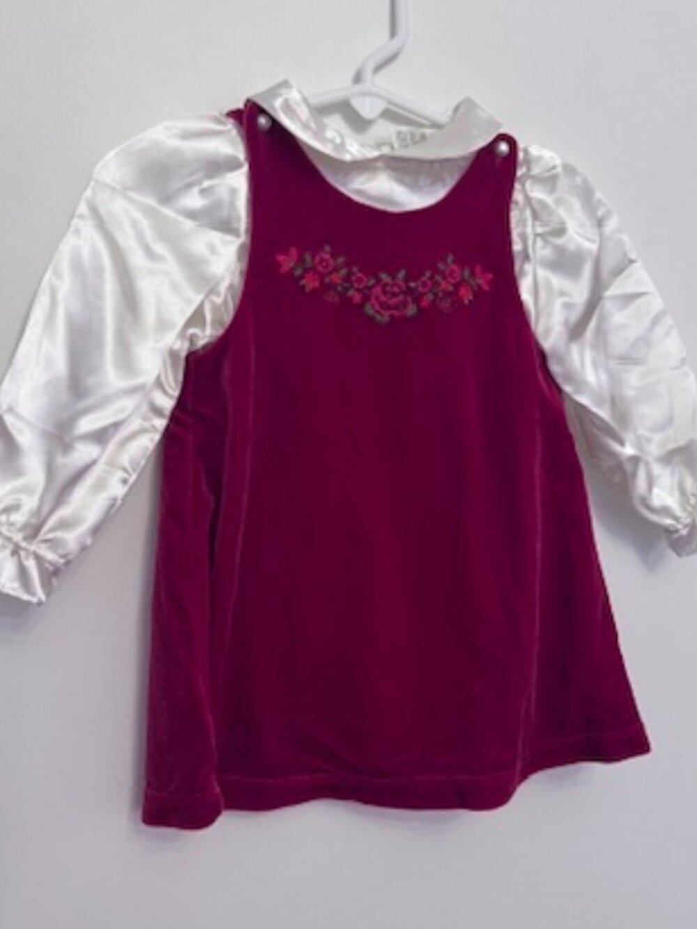 George Baby Girl Velvet Jumper & Blouse Holiday Outfit Set - 3/6 months
